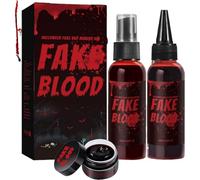 60ml+60ml+40g Halloween Fake Blood Gel Makeup Vampires Scars Simulation plasma Cosplay fake For Halloween fake splatter spray blood splatter blood splatter spray kit fake splatter makeup make