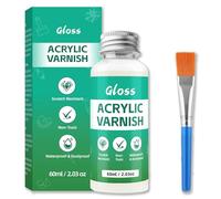 60ml Air Dry Clay Glaze with Brushe for Decorators Varnish to Prevent Crack & Yellow, Waterproof Glaze for Air Drying Clay, High-Gloss Finish