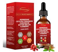 60ML Berberine with Ceylon Cinnamon Supplement Liquid Drops + Bitter Melon Extract, Glucomannan, Gymnema, Chromium, Turmeric, Panax Ginseng, Moringa GLP-1 Support