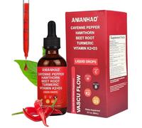 60ml Cayenne Pepper Drops Liquid Extract Supplement - with Hawthorn Berry, Turmeric Curcumin, Beet Root, Ginger, Black Pepper for Circulation, Support Energy and Digestive Health - Vegan