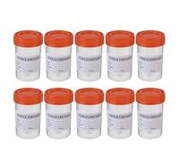 60ml Clear Sterile Specimen Container Pots (10 Pack) Urine containers with Label and Secure Leak-proof Screw Top Lids Noondl Health