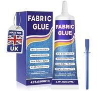 60ML Clothes Strong Fabric Glue - Extra Strong Glue for fabric Material Repairs Upholstery Badge Textile Felt Crafts Hemming Tape Carpet Patches DIY-Waterproof Soft Clear No-Sewing（1Pack）