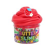 60ML Fruit Slime Mud DIY Slime Toys Clay Crystal Mud Toys Fruit Cloud Mud Aromatherapy Set Soft Non-Stick Children's Foam Mud Educational Stress Relief Toy Plasticine (Red)