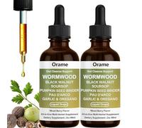 60ML Orame Organic Wormwood Black Walnut Clove Gut Cleanser, with Soursop, Pumpkin Seed,Garlic, Boosts Energy, Gut Health & Absorption for Women & Men (2pcs)