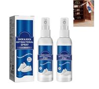 60ml per bottle Foot & Shoe Deodorant Spray - Antibacterial Odour Eliminator for Shoes, Socks & Feet | Multi-Purpose Freshener for Sneakers, Boots & Shoe Cabinets (2PCS)