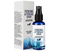 60ML Piercing Aftercare Spray - Saline Solution, Sterile Saline for Ear, Nose, Tongue, Navel, Ear Care Fluid, Cleaning & Effective