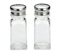 60ml Salt or Pepper Glass Shaker with Stainless Steel Lid (Set of 2)
