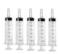 60ml Suction Syringe, 5Pcs Liquid Measuring Syringe, Garden Watering Syringes for Fluid Oil Suction, Nutrient Measuring, Scientific Labs and Dispensing Multiple Uses