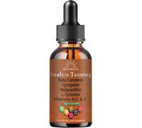 60ml Sunless Tanning Drops Drink, Self Tan Drops, Natural β-Carotene, Astaxanthin & Lycopene, Drinkable Tanning Supplement with Natural Ingredients for a Bronzing Glow Without Sun Damage
