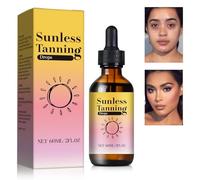 60ml Sunless Tanning Drops,Self-Tanning Nourishing Tan Enhancer Drops,Tan/ning Dr/ops for Face and Body,Promote and Maintain Natural Skin Tone,Gradual Bronzing Effect,All Skin Types,Natural-Looking