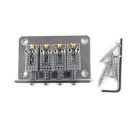 60mm 4 String Guitar Roller Saddle Hardtail Bridge Top Load Tailpiece Replacement With L Shaped Wrench Mount Screws