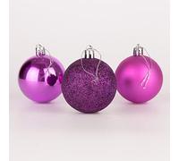 60mm/6Pcs Christmas Baubles Shatterproof Purple, Christmas Tree Decorations Ball Ornaments Balls Xmas Hanging Decorations Holiday Decor - Shiny,Matte,Glitter