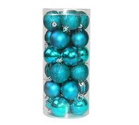 60mm/6Pcs Christmas Baubles Shatterproof Teal Blue, Christmas Tree Decorations Ball Ornaments Balls Xmas Hanging Decorations Holiday Decor - Shiny,Matte,Glitter