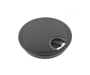 60mm, 80mm Metal Desk Cable Tidy Outlet Grommet Insert (Chrome, Black, INOX) (60mm, Black)