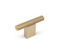 60mm Brass Knurled Cabinet Knob Textured Gold Boss Bar Brushed Cupboard Door Drawer Handle Pull Wardrobe Furniture Replacement