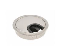 (Ø60mm Brushed Steel) Computer Metal Grommet for Desk Table Cable Tidy, Outlet Wire Cover 60mm 80mm