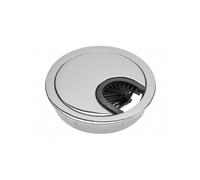 (Ø60mm Chrome) Computer Metal Grommet for Desk Table Cable Tidy, Outlet Wire Cover 60mm 80mm