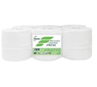 60mm Core 2Ply Mini Jumbo White Toilet Rolls - Pack of 12 High Capacity Toilet Roll - 150m Per Roll - Made from Recycled Materials