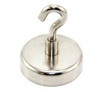 60mm Dia Neodymium Clamping Magnet With M8 Hook - 139Kg Pull