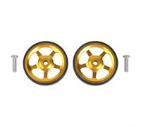 60mm Easy Wheel Pair for Folding Bikes, Made of Aluminum and Rubber, Ideal for Brompton and For 3Sixty (Golden)