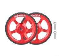 60mm Easy Wheels For Folding Bikes, Aluminum And Rubber, Designed For Smooth Operation For Brompton & For 3Sixty(Red)