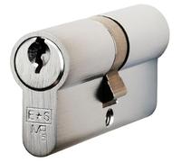 60mm Euro Double Cylinder Lock - 5 Pin Satin Chrome Fire Door Key Alike Barrel
