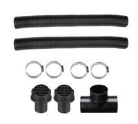 60mm Heater Air Deflector with Two Adjustable Flexible Ducts and T Junction Fitting for Diesel Parking Heater Ventilation Setup (A)