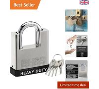 H&S 5 Keys 60mm Heavy Duty Padlock - Warehouse Container Garage Shutter Gate Chain Shed Lock - Padlocks with Keys - Locks - Locker Padlocks - Pad Lock