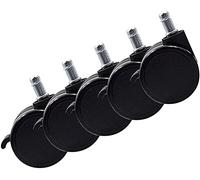 60mm Office Chair Casters,Stem Castors,M11 22mm,Chair Replacement Caster Wheels,for Furniture,600lb,Pack of 5 I (Size : Black plunger) ()