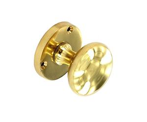 60mm Polished Brass Victorian Round Mortice Door Knob