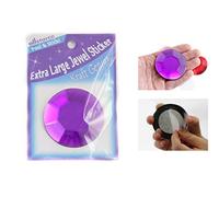 60mm Purple Amethyst H105 Large Self Adhesive Round Acrylic Cosplay Gem Flat Back Plastic Stick On Rhinestone for Cosplay Costumes Scrapbooking Prop Craft Embelishment Steven Universe Decor Jewel 1PC