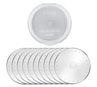 60MM Rotary Cutter Blades, 10 Pack Fabric Cutter Wheel, SK5 Sharp Replacement Rotary Blade Refill for Quilting Scrapbooking Sewing Art Crafts Fabric Paper Leather Cutting Tool