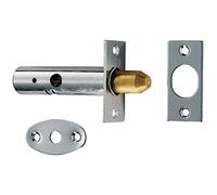 60mm Security Door Rack Bolt - 32mm Fixing Centres - Polished Chrome Door Latch | Contract Door Security Bolt - Secure Locking Rack Bolt - Concealed Door Security
