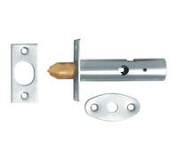 60mm Security Door Rack Bolt 32mm Fixing Centres Satin Chrome Door Latch