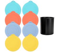 60mm Silicone Lid for Weck Jars + Lid Organizer, LUVCOSY 8 Pack Food Grade Covers and 1 Pack Keeper Set, Reusable, Dishwasher Safe, Fits Models 755, 080, 760, 975, 905, 762, 763, 764, 766, 995, 902