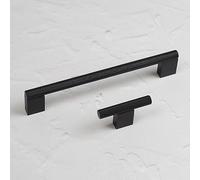 60mm Textured Knurled Matt Black Kitchen Knob Handle Cabinet Door Drawer Furniture Pull