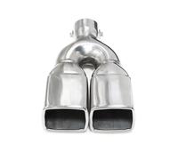 60mm Universal Stainless Steel Exhaust Pipe Double Y-shaped Square Muffler Tip Car Tail Throat