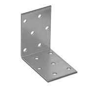 60mm x 60mm x 40mm Galvanised Perforated Angle Plate Bracket Connector for Wood 2mm Thick Steel Corner Bracket Metal L Plate Heavy Duty KM3 (Pack of 10)