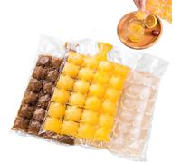 60Pack Ice Bags for 1440 Grids Ice Cubes, Self-Sealing Ice Cube Bag with Silicone Funnel Leak-Proof Design Space-Saving Disposable ICES Cubes Bags Perfect for Cocktails, BBQ, Food Storage