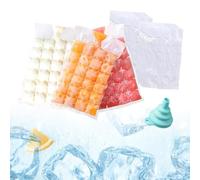 60Pack Ice Bags for 1440 Ice Cubes, Disposable Freezer Bag with Convenient Funnel, Ice Cube Bags for Parties, Camping, Travel, Kitchen