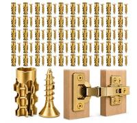 60Pairs Hinge Repair Screw with Expansion Anchors 6x14mm Short Fixing Screw | Door Cabinet Cupboard Hinge Hole Repair Furniture Hardware Replacement For Wood Boards Tiles Stone Panels DIY Maintenance