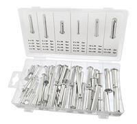 60pc Clevis Pin/Tillertine/Fork/Jaw Pin Assortment Set 5mm - 12mm AST48