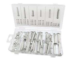 60pc Clevis Pin/Tillertine/Fork/Jaw Pin Assortment Set 5mm - 12mm AST48
