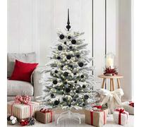 vidaXL Christmas Bauble Set with 150 LEDs 61 pcs Black Plastic