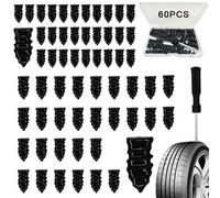 60Pc Tubeless Tyre Puncture Repair Screw Plug Kit For Car Bike Motorcycle