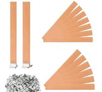 60pc Wood Wick Assortment Kit,candle sand and wicks,Smokeless Burning, Metal-Clipped, Self-Standing, Perfect for Homemade Candles, Ideal for DIY Crafts