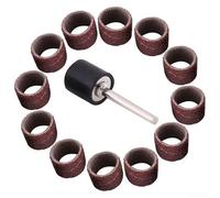 60pcs 1/2x1/2 Sanding Belts 80 Grit with Mandrels | 60 pack 80 grit, includes 2 rubber mandrels, fits rotary tools, quick change design