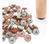 60pcs - 1 Inch Brown Screw-in Felt Pads Furniture Chair Table Glides Floor Protectors for Wooden Legs Feets