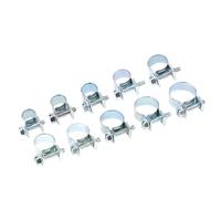 60pcs 10 Sizes Adjustable Zinc Plated Carbon Steel Fuel Injection Style Hose Clamp for Various Diesel Petrol Pipe