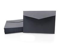 60Pcs 12.5 * 17.5 cm V-Flap Envelopes, Colorful Envelopes for Postcards, Greeting Cards Checks Letters Windowless Design Birthday (Black)